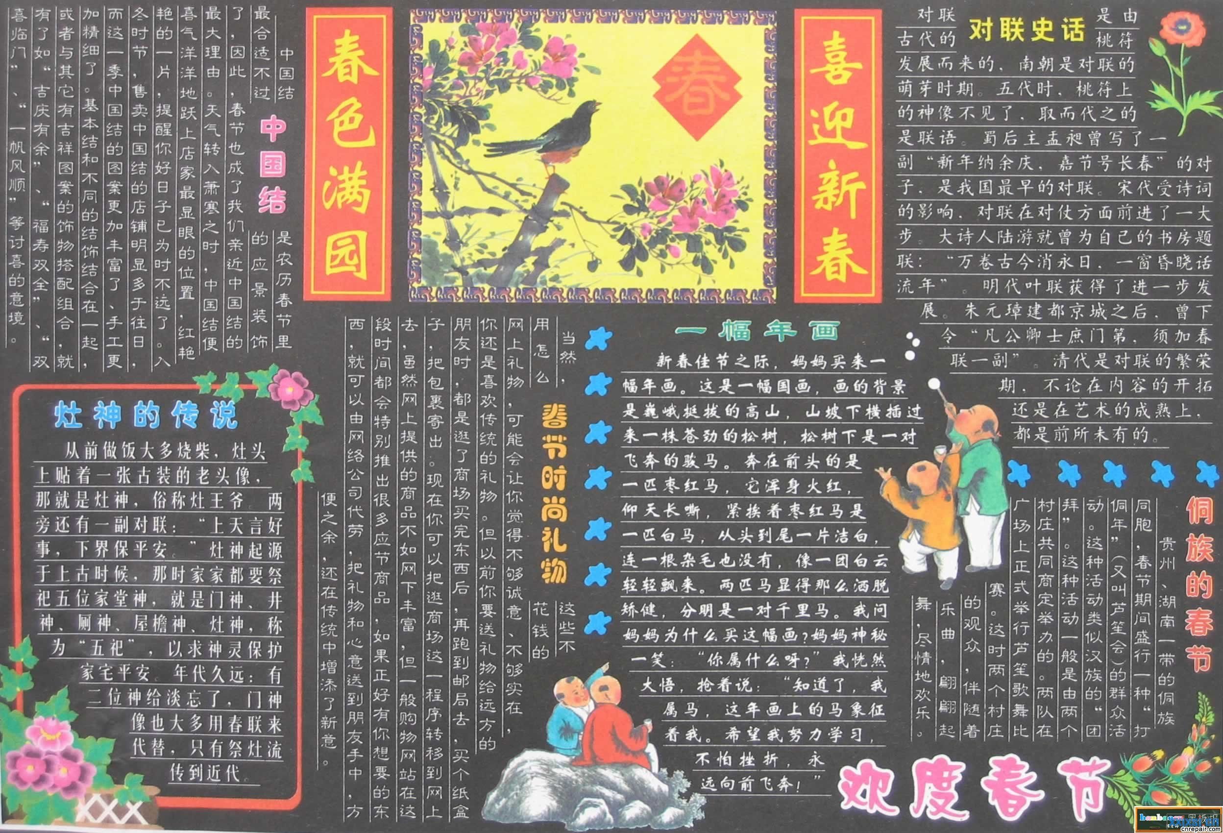 2012年龙年春节黑板报图片(13)