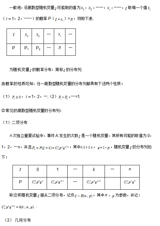 统计概率知识点归纳总结大全