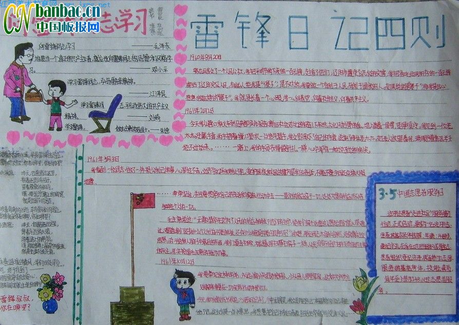 雷锋精神手抄报:雷锋日记