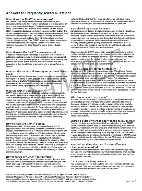 GMAT成绩单样本 2