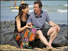 David and Samantha Cameron on holiday