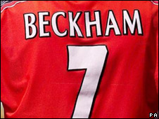 David Beckham's Manchester United football shirt