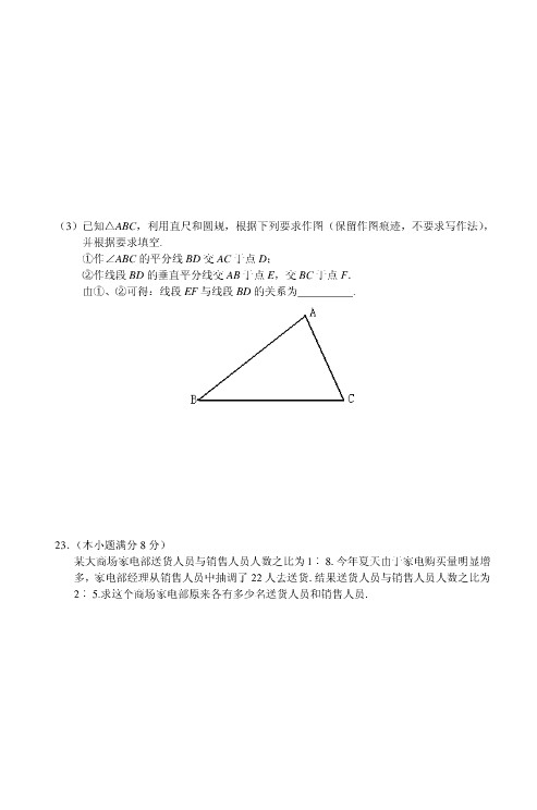 青岛市八年级上学期期中考试数学压轴题精选