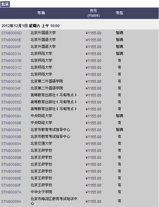 GRE报名北京11、12月份有考位 上海考位满
