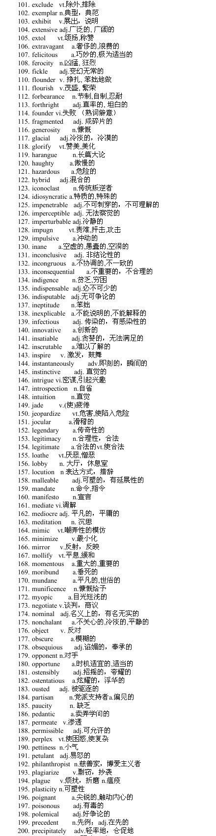 新东方李昇：2013年5月香港SAT考试必备词汇_101-200