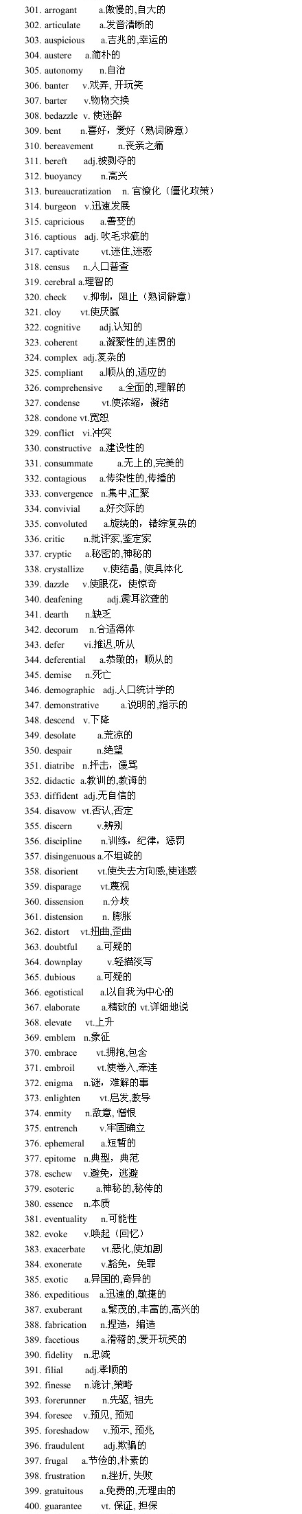 新东方李昇：2013年5月香港SAT考试必备词汇_301-400