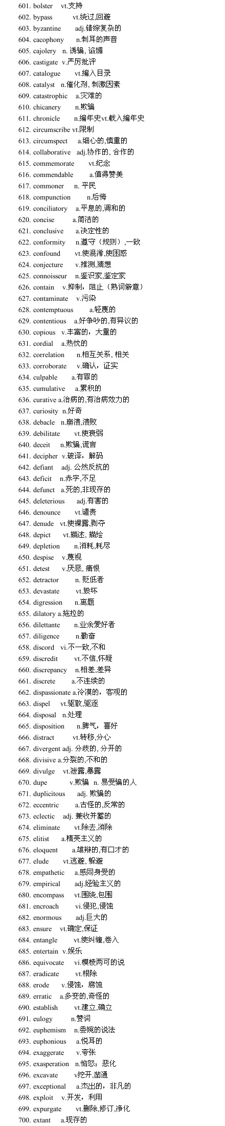 新东方李昇：2013年5月香港SAT考试必备词汇 601-700