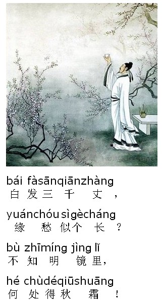 小学唐诗三百首秋浦歌 白发三千丈