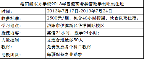 高考暑假全封闭住宿班(英语数学)_课程推荐_洛