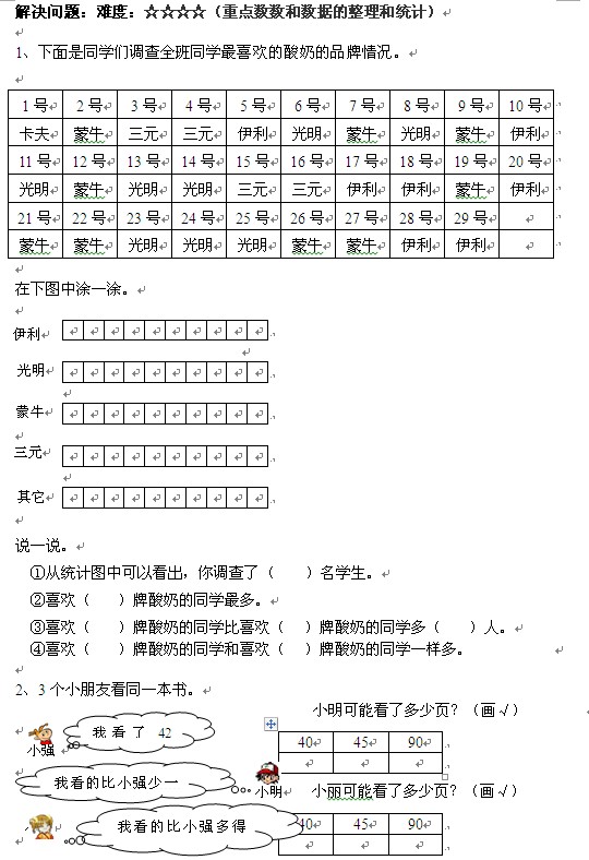 小学一年级数学应用题大全:解决问题