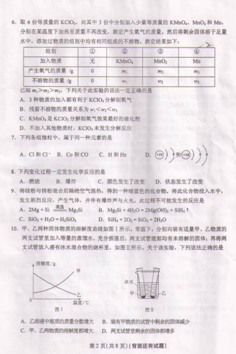2013天原杯化学竞赛复赛试题（图片版）