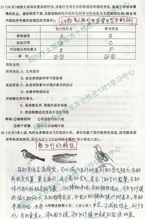 太原新东方1对1学习中心记事初二生物13-14学以写一则初中生解析500字 太原新东方1对1学习中心记事初二生物13-14学以写一则初中生解析500字