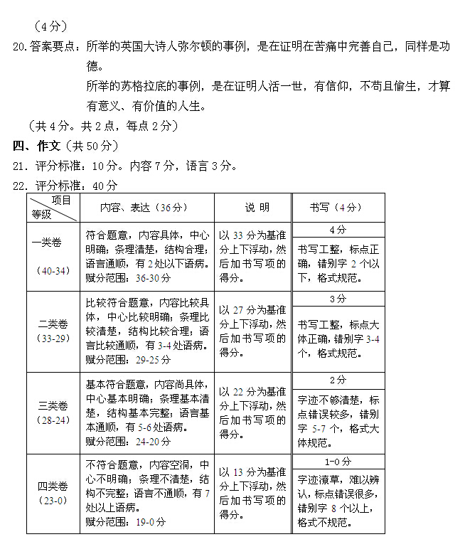 2014门头沟中考二模语文答案(图片版)