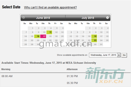 GMAT报名：2015GMAT考试时间（成都6月和7月）