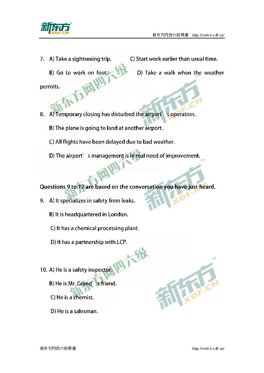 2015年6月大学英语四级听力解析(北京新东方)