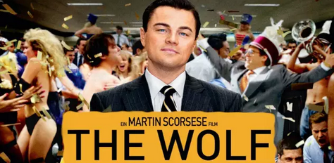 看电影海报 学英语单词:《华尔街之狼》标题精
