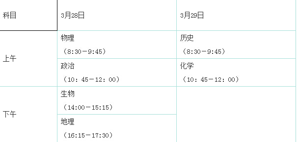 2016年江苏小高考时间安排