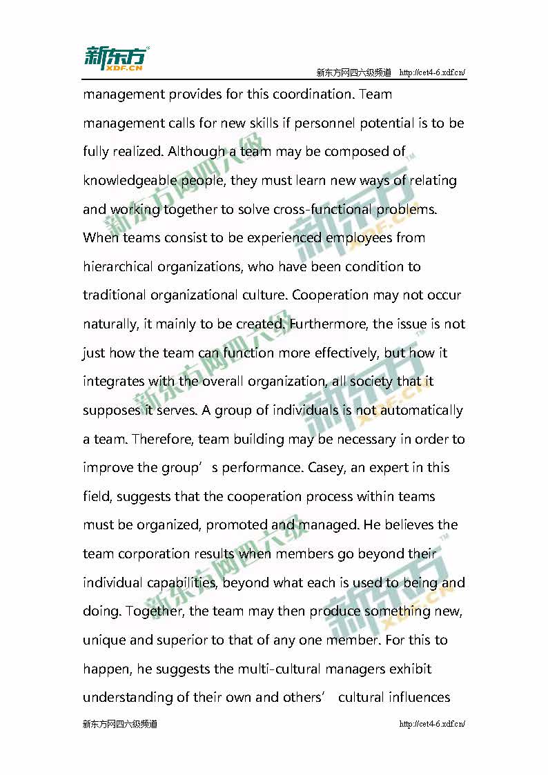 新东方：2015年12月英语六级听力真题原文与答案