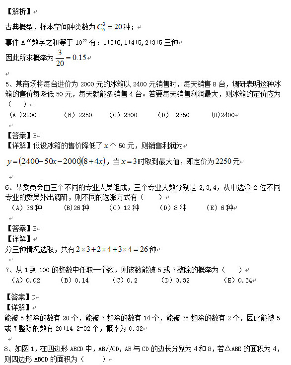 2016考研管综真题及详细答案（网络版）