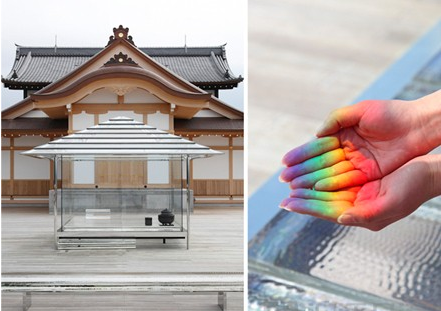 奇妙的日本京都透明茶室 可以用手抓彩虹！
