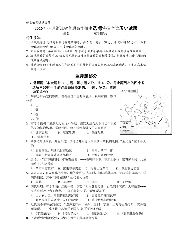 www.fz173.com_浙江新高考模拟试卷1。
