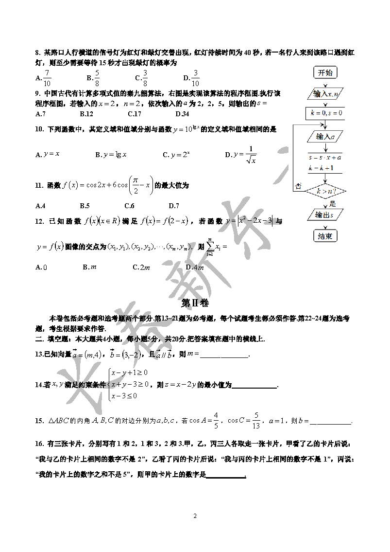 2016吉林高考数学文试题(word版)