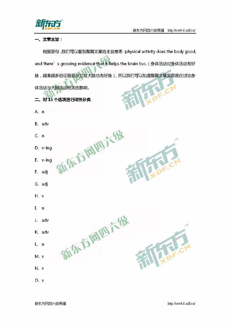 新东方：2016年6月大学英语四级真题答案解析