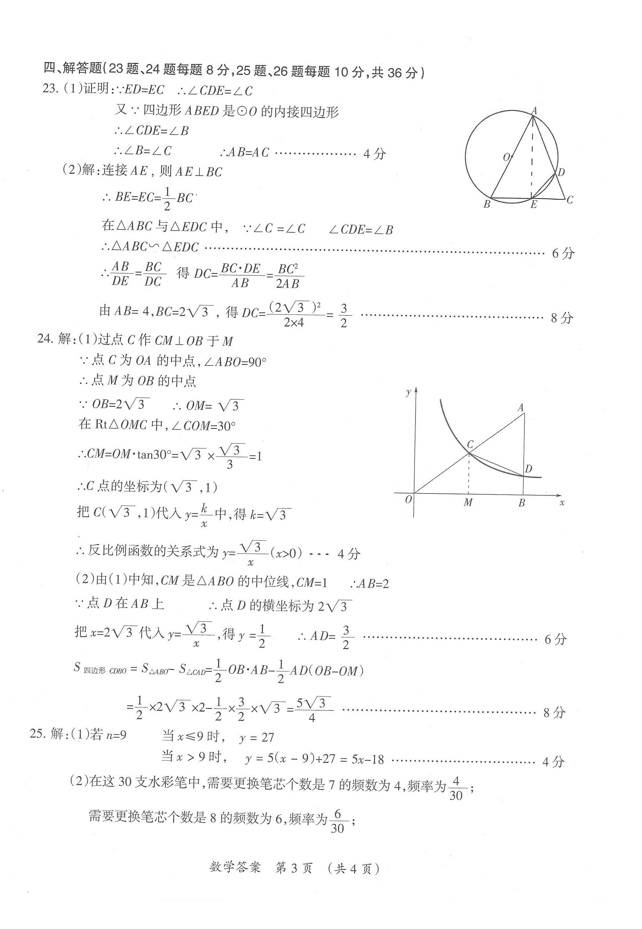 2016宁夏中考数学试题及答案(图片版)