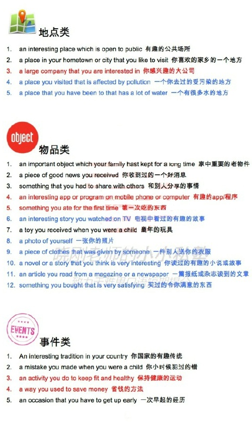 2016年9月3日雅思口语预测小范围版