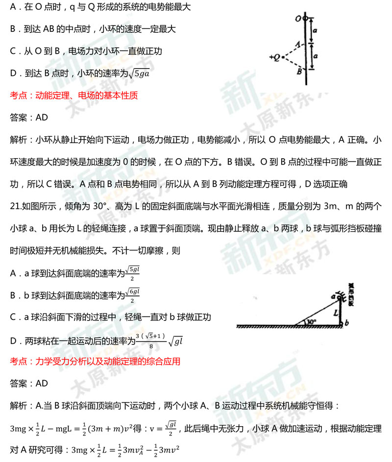 2017年太原市高三模拟考理综物理试题（一）