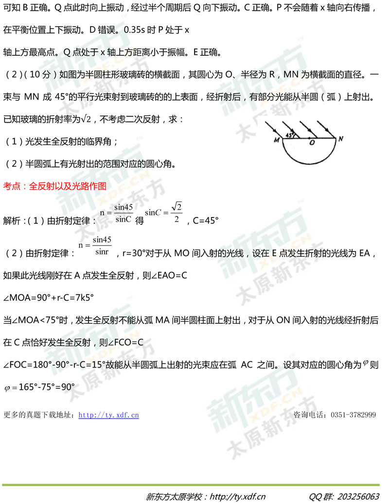 2017年太原市高三模拟考理综物理试题（一）