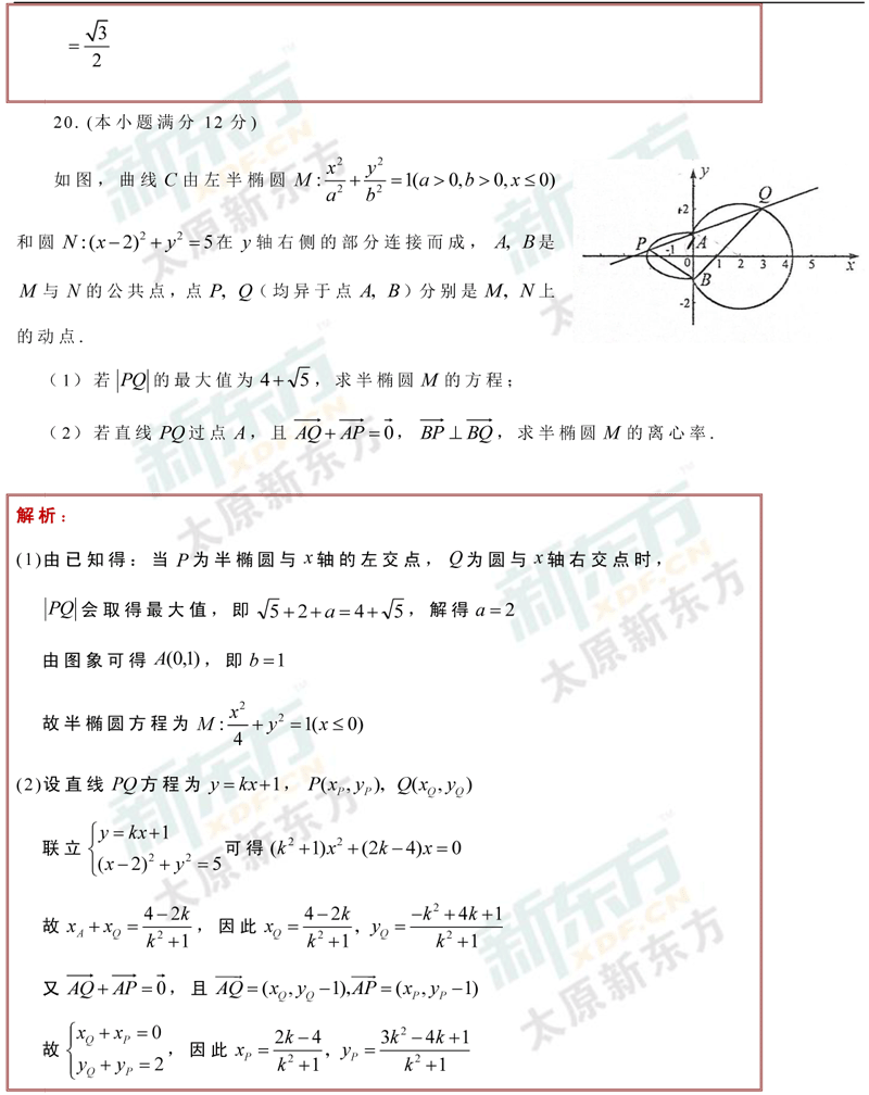 2017年太原市高三模拟考文科数学试题 