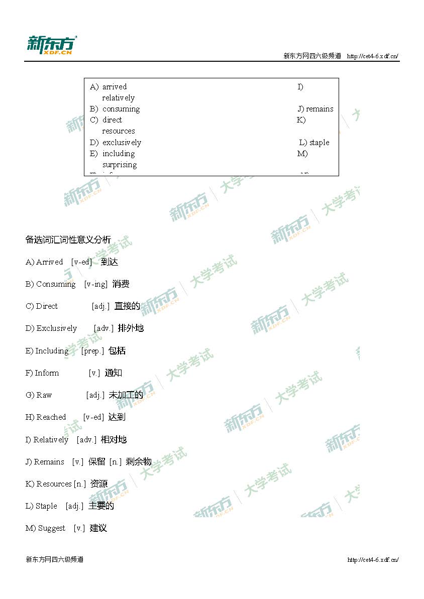 2017年6月英语四级逐题解析（厦门新东方）