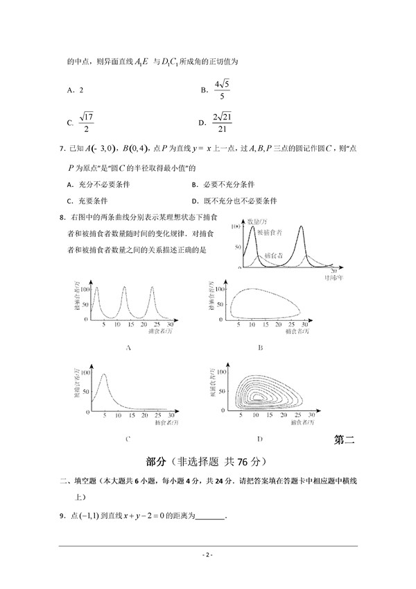 2016-2017北京东城区高二期末理科数学试题及答案