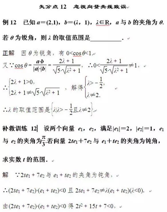 2018高考数学易错易混知识点(12)