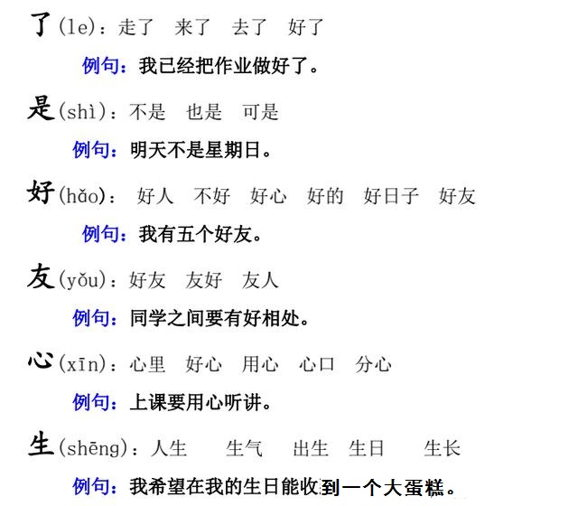 常见字的组词、造句及常用成语9