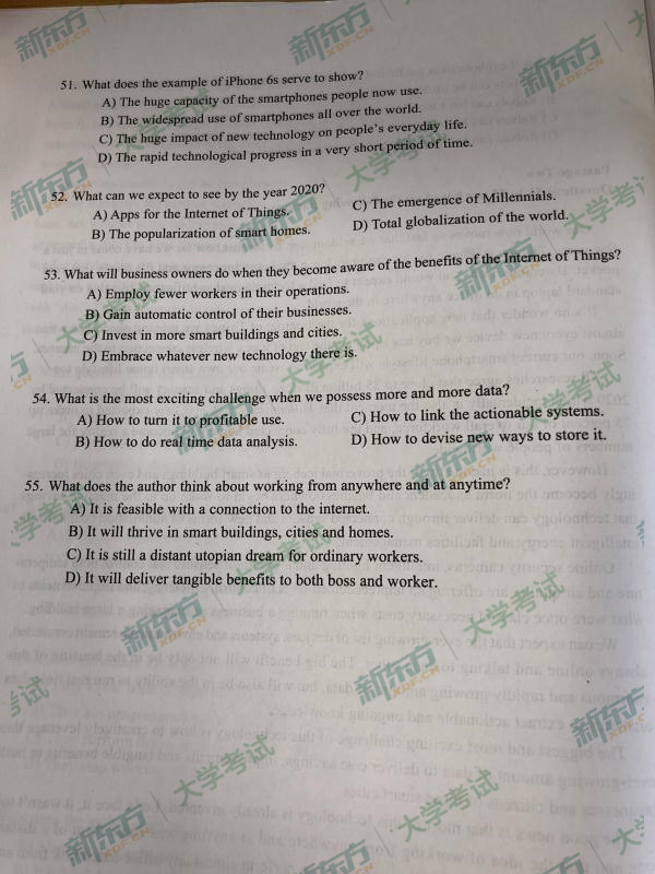 2017年12月大学英语六级阅读理解真题第三套