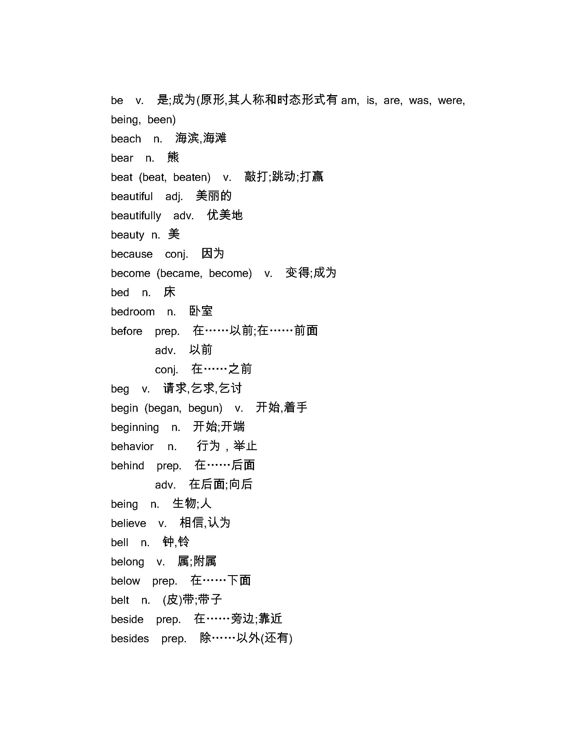 2018上海中考英语词汇表(官方版)