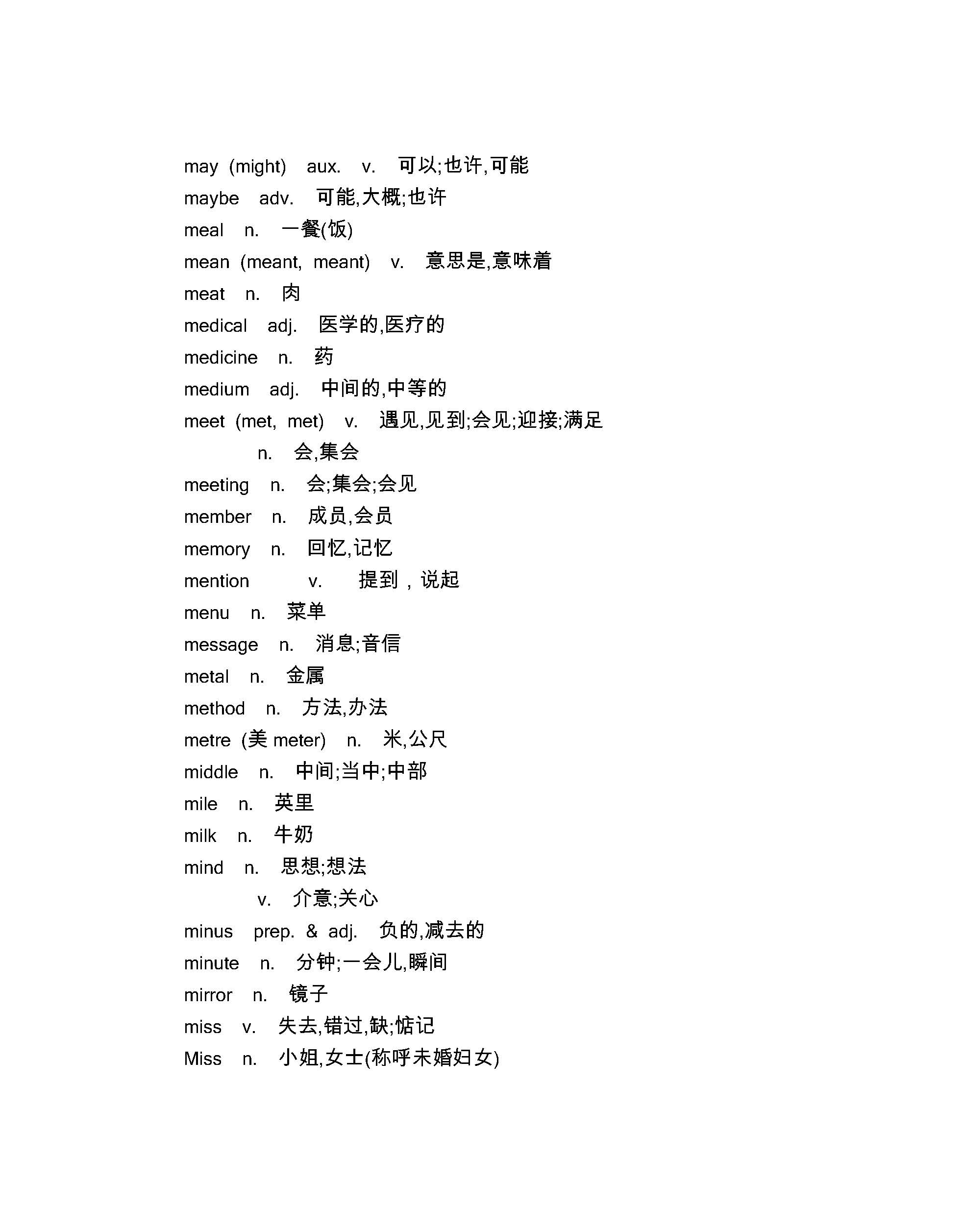 2018上海中考英语词汇表(官方版)