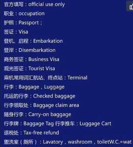 干货分享：出国旅游常用实用英语大全