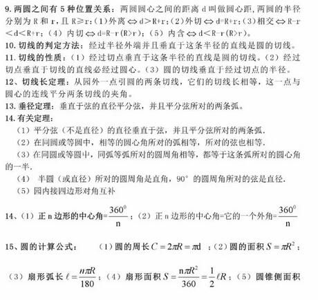 人教版初中数学知识点大盘点：圆