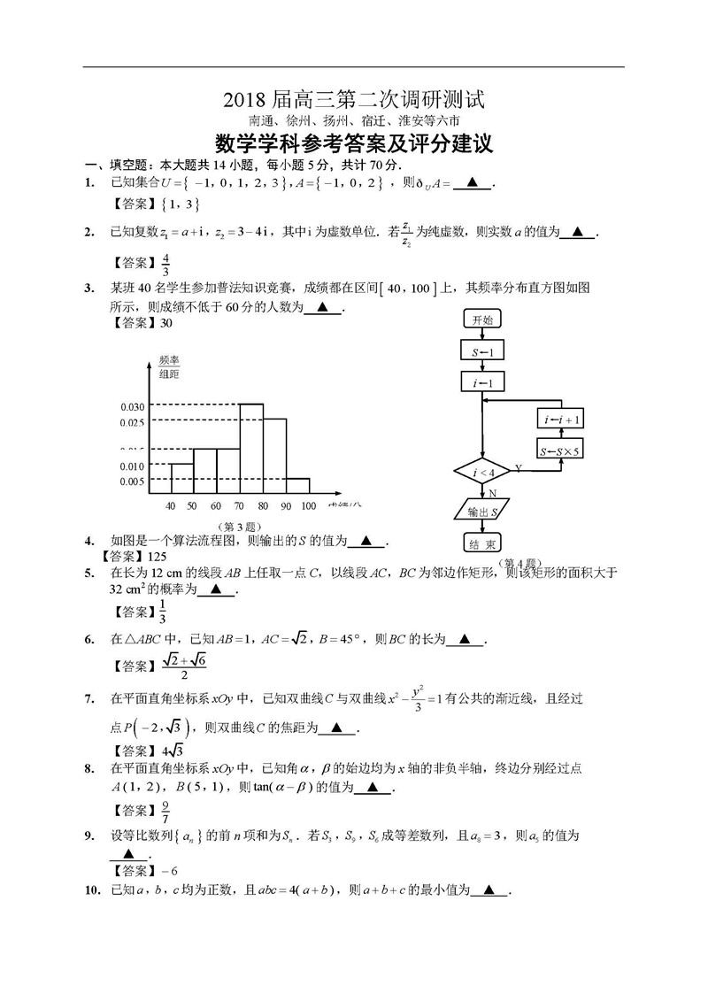 高三数学模拟试题