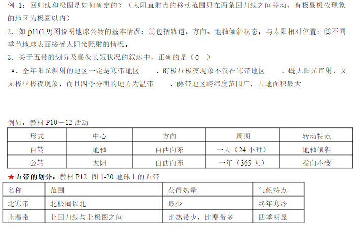 初一地理上册第三单元知识点