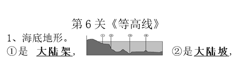 长沙生地会考地理知识点：等高线