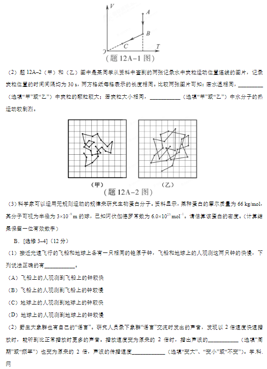 2017年江苏省高考物理试卷真题及答案