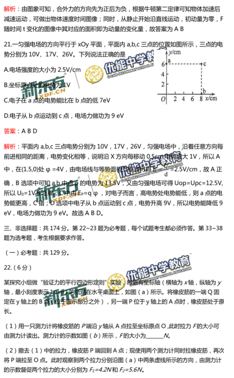 2017年四川省高考物理试卷真题及答案