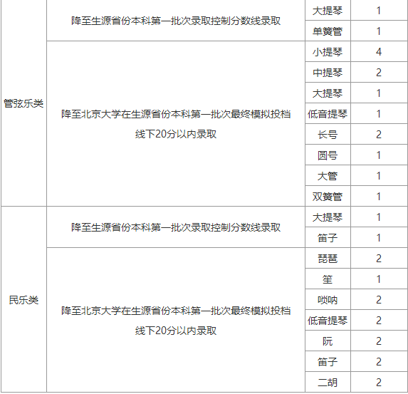 北京大学高水平艺术团招生简章