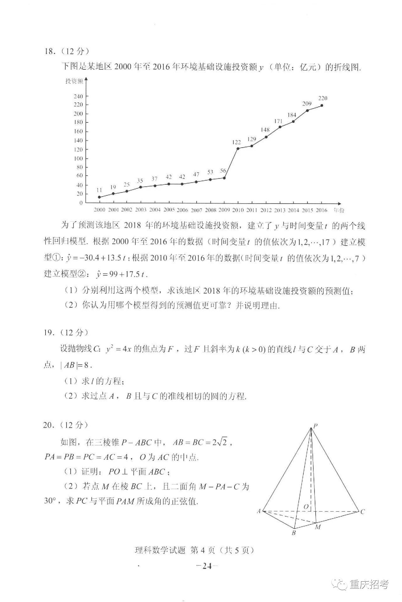 高考全国卷II理科数学试题4