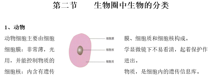 长沙生地会考生物知识点：生物圈中生物的分类