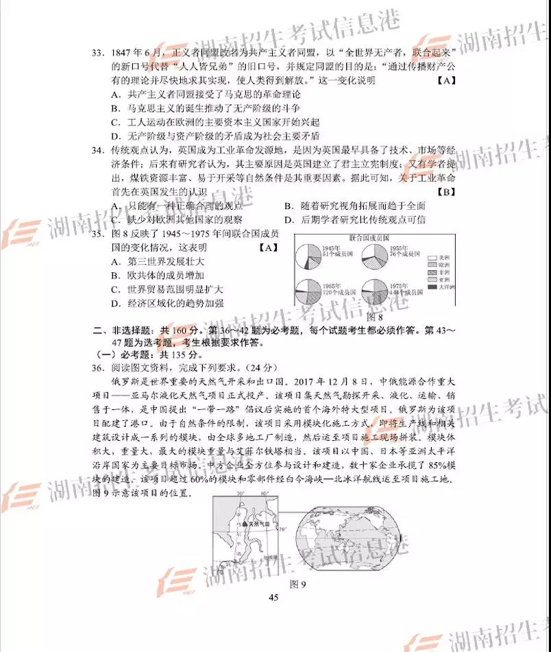 长沙新东方全国卷一高考文综真题卷